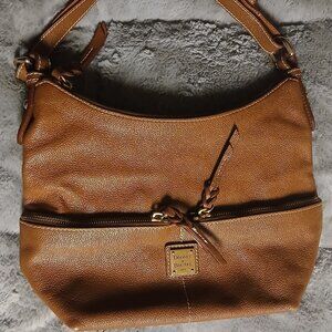 Dooney & Bourke brown pebbled leather hobo style bag